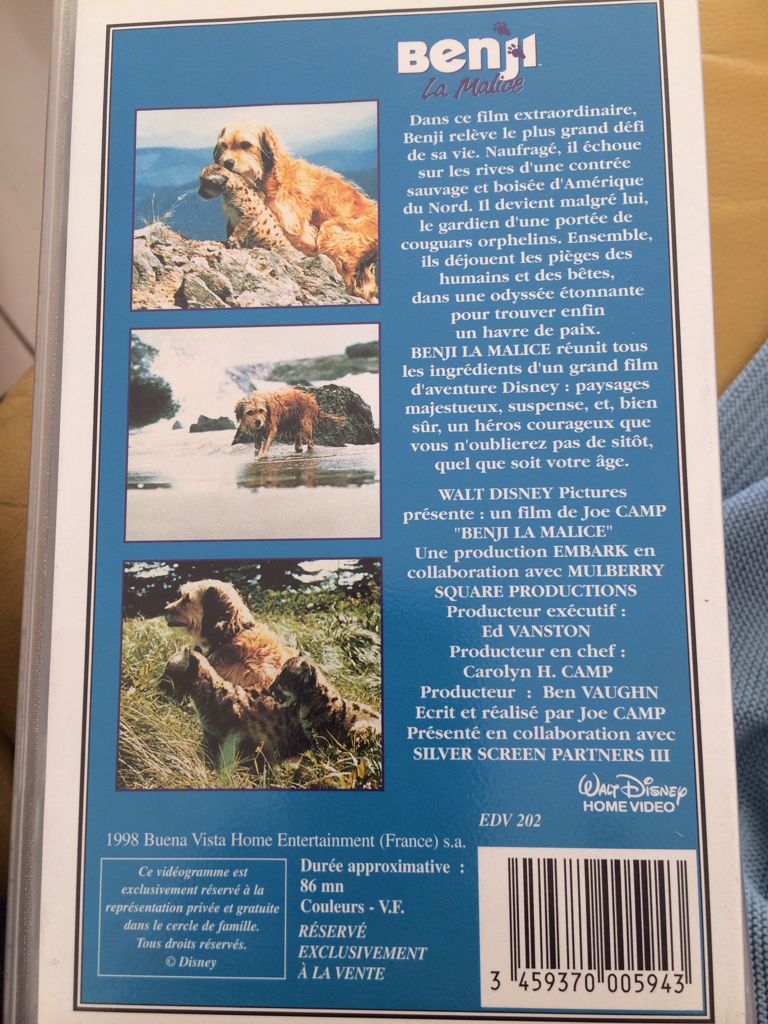 À la Poursuite de Benji Video 8 movie collectible [Barcode 3459370005943] - Main Image 2