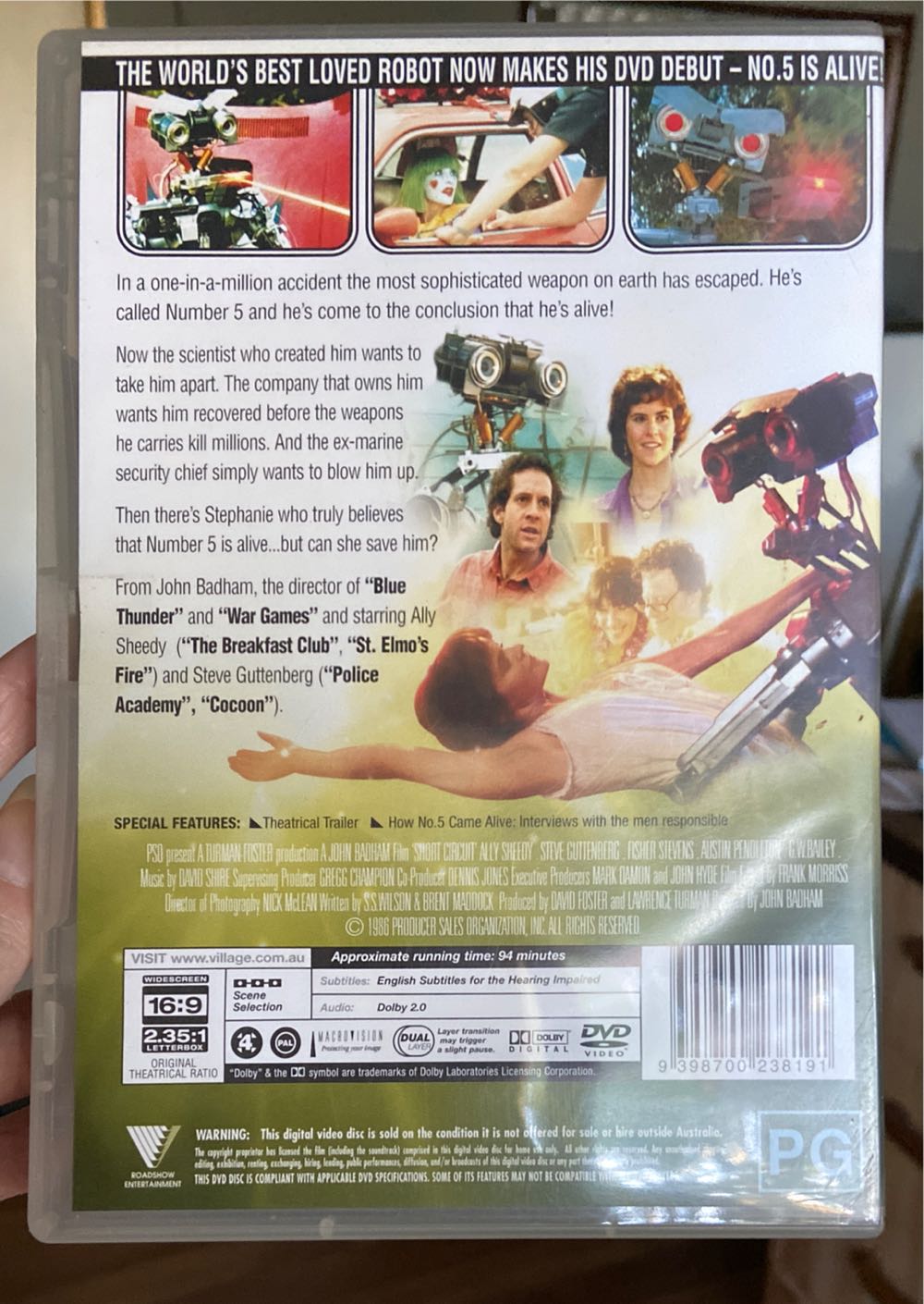 Short Circuit 1: DVD movie collectible [Barcode 9398700238191] - Main Image 3