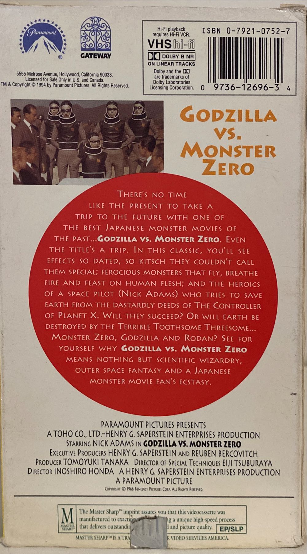 Godzilla Vs. Monster Zero: Invasion Of The Astro-Monster VHS movie collectible [Barcode 097361269634] - Main Image 4
