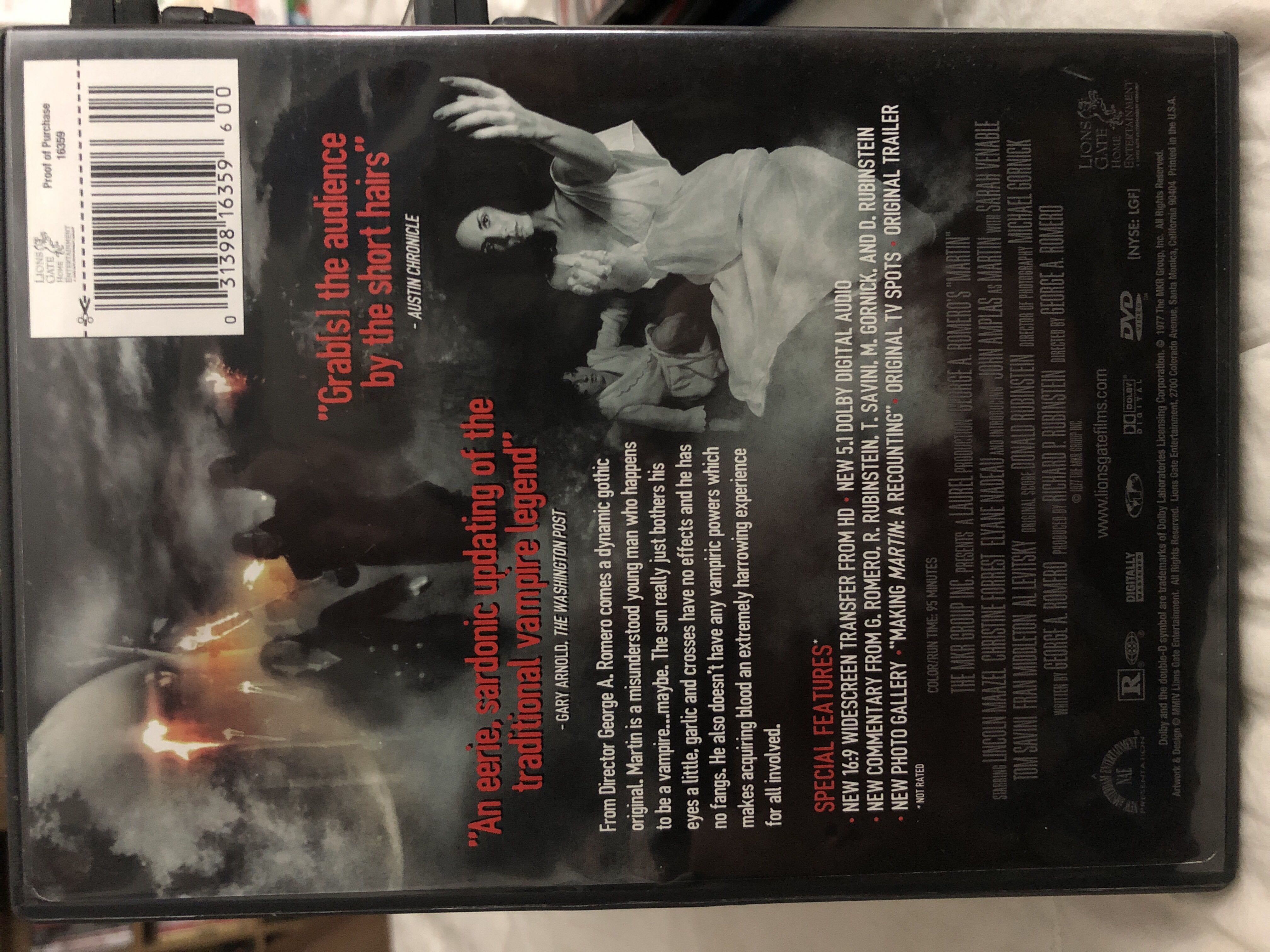 Martin (George A Romero) DVD movie collectible [Barcode 031398163596] - Main Image 2