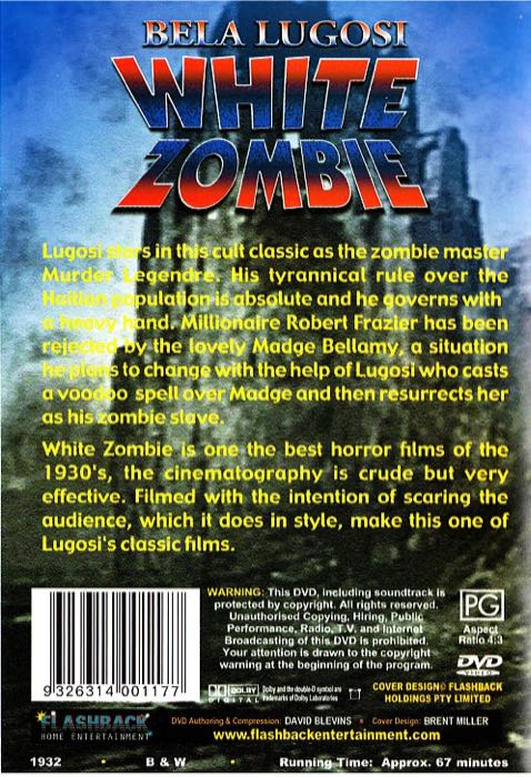 White Zombie DVD movie collectible [Barcode 9326314001177] - Main Image 2