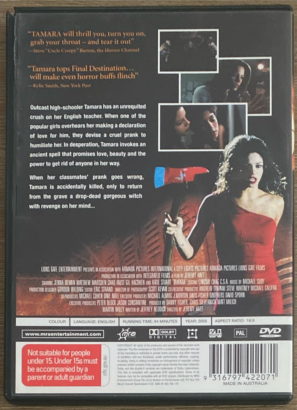 Tamara DVD movie collectible [Barcode 9316797422071] - Main Image 2