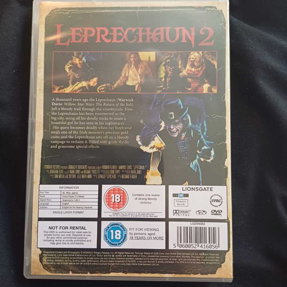 Leprechaun 2 Blu-ray movie collectible [Barcode 5060052416056] - Main Image 2