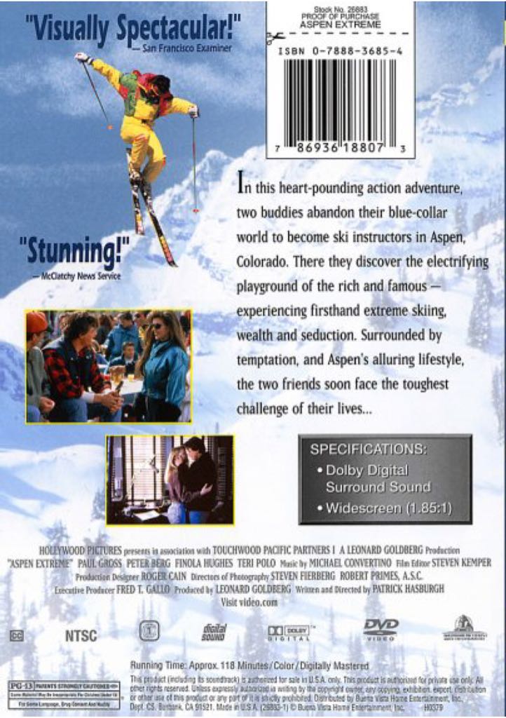 Aspen Extreme DVD movie collectible [Barcode 786936188073] - Main Image 2