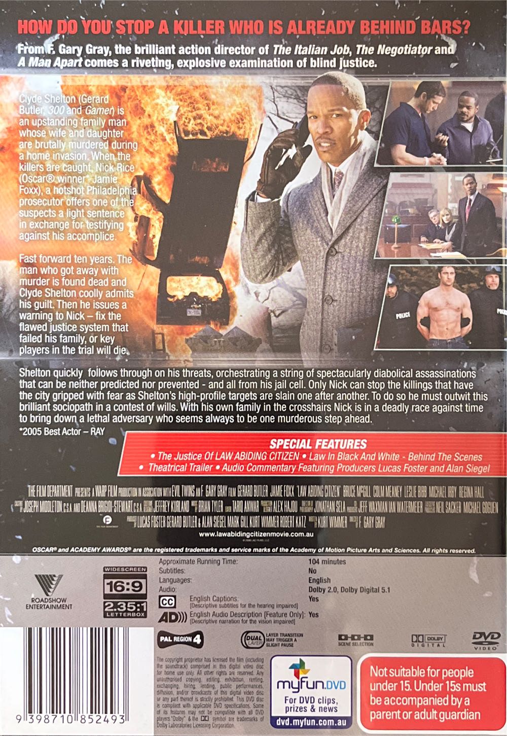 Law Abiding Citizen DVD movie collectible [Barcode 9398710852493] - Main Image 2