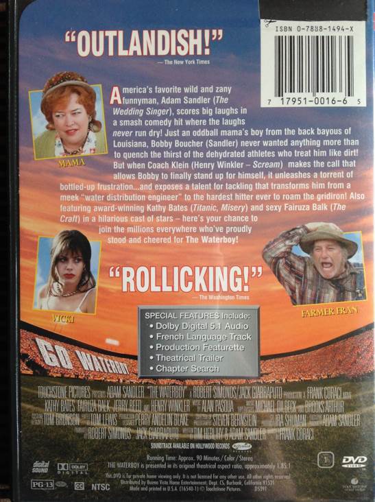 The Waterboy DVD movie collectible [Barcode 717951001665] - Main Image 2