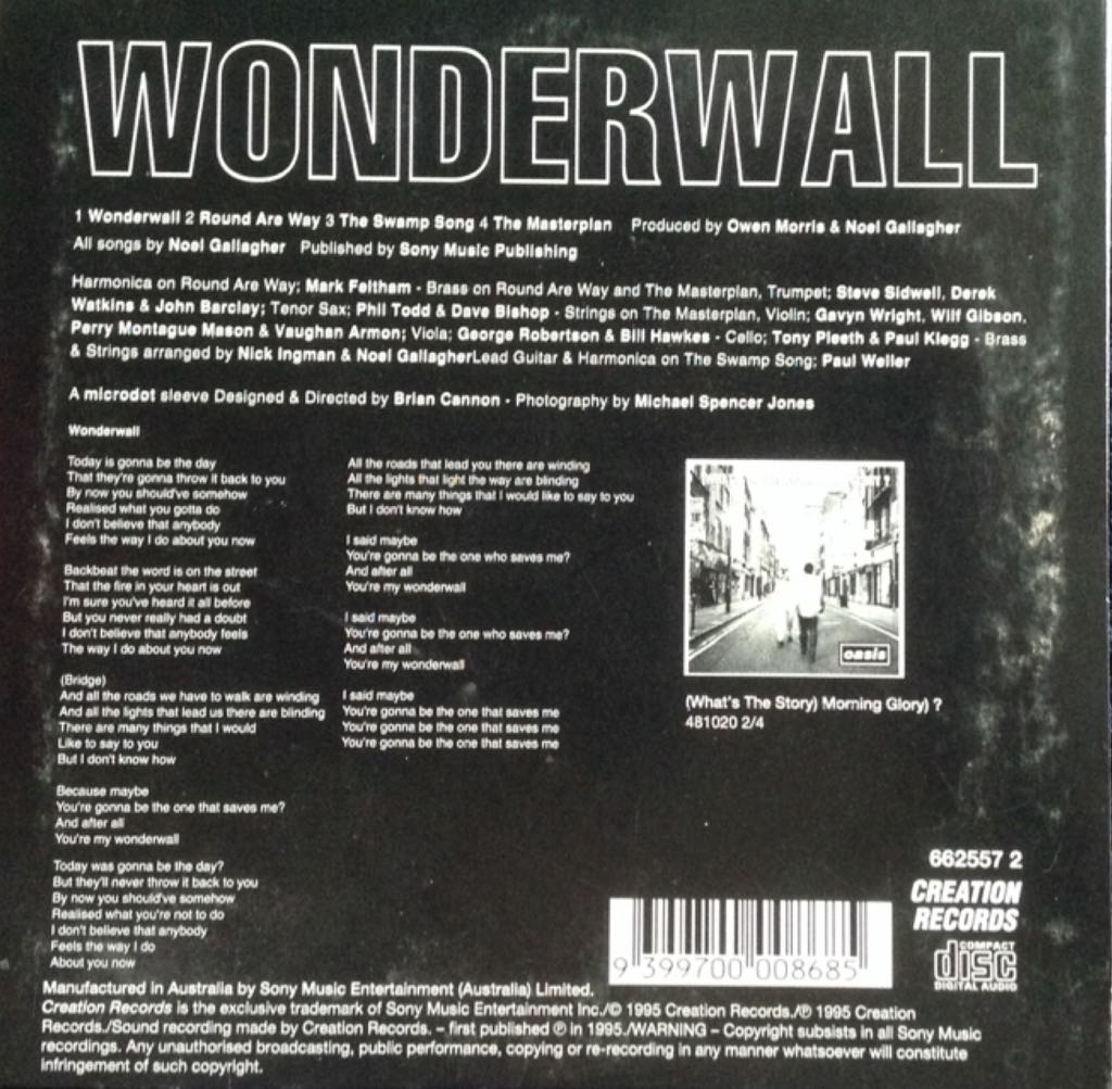 Wonderwall - Oasis (CD - 1952) music collectible [Barcode 9399700008685] - Main Image 2