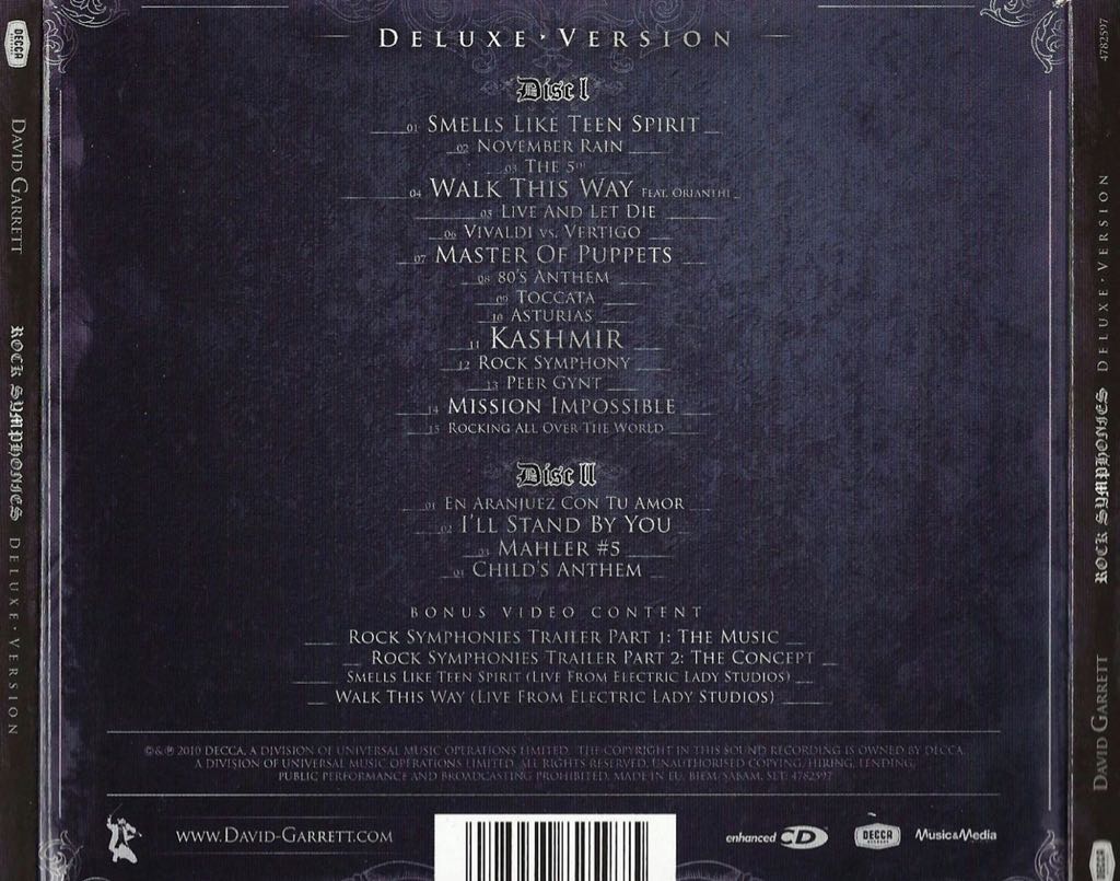 Rock Symphonies - David Garrett (CD - 40) music collectible [Barcode 028947825548] - Main Image 2