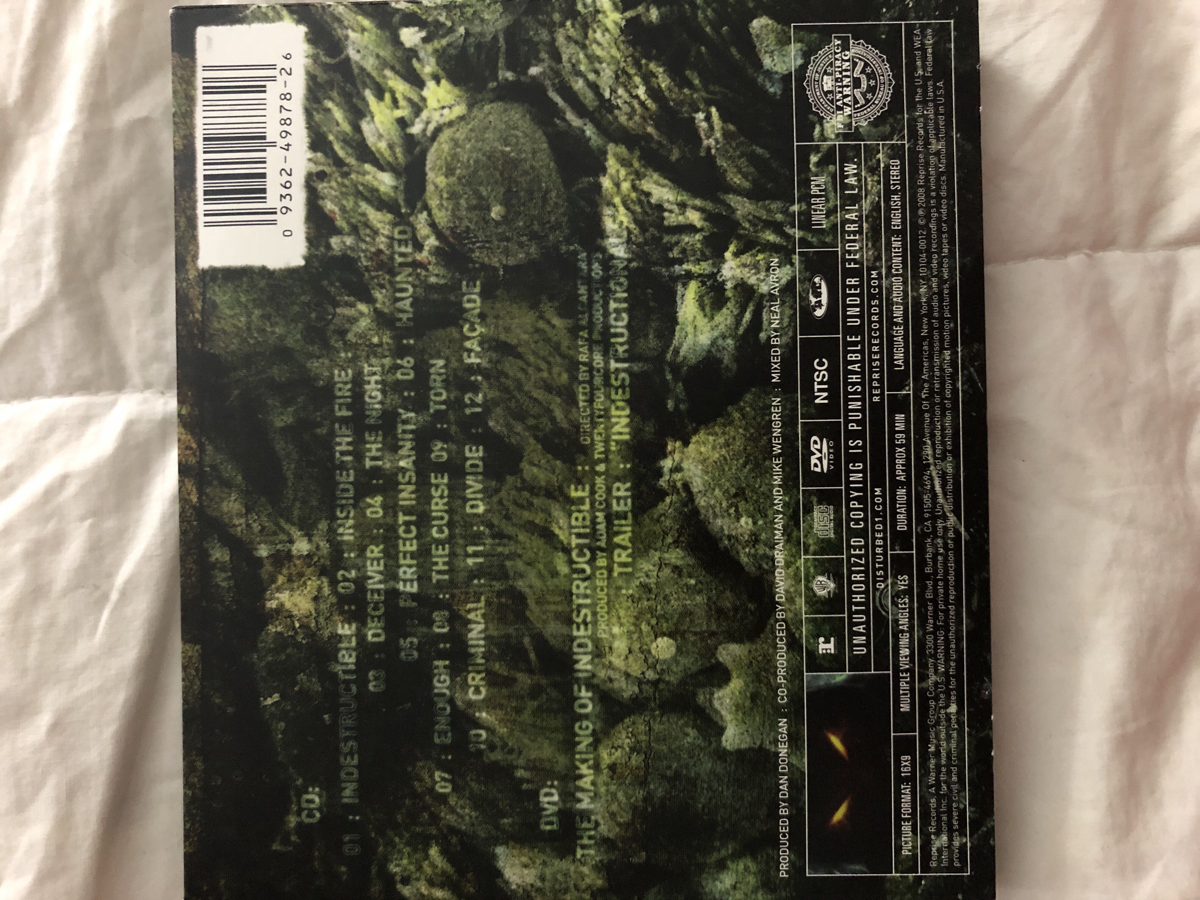 Indestructible - Disturbed (CD/DVD - 49) music collectible [Barcode 093624987826] - Main Image 2