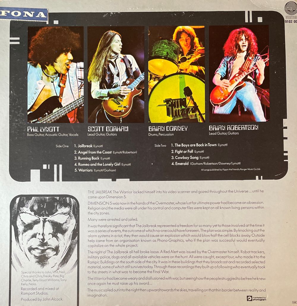 Jailbreak (Vinyl) - Thin Lizzy (12”) music collectible - Main Image 2