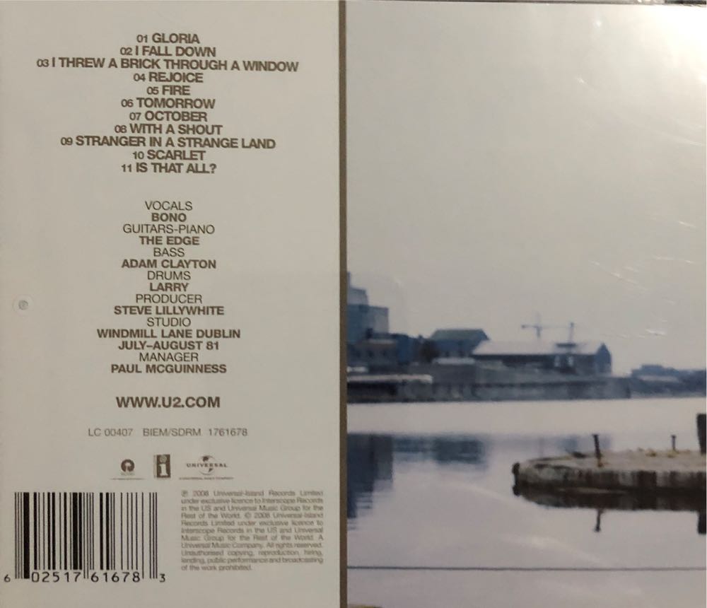 October - U2 (CD - 42) music collectible [Barcode 602517616783] - Main Image 2