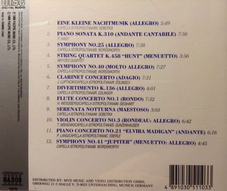 The Best Of Mozart - Various Artists (CD) music collectible [Barcode 4891030511033] - Main Image 2