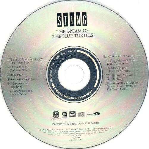 The Dream Of The Blue Turtles - Sting (CD - 42) music collectible [Barcode 082839375023] - Main Image 4