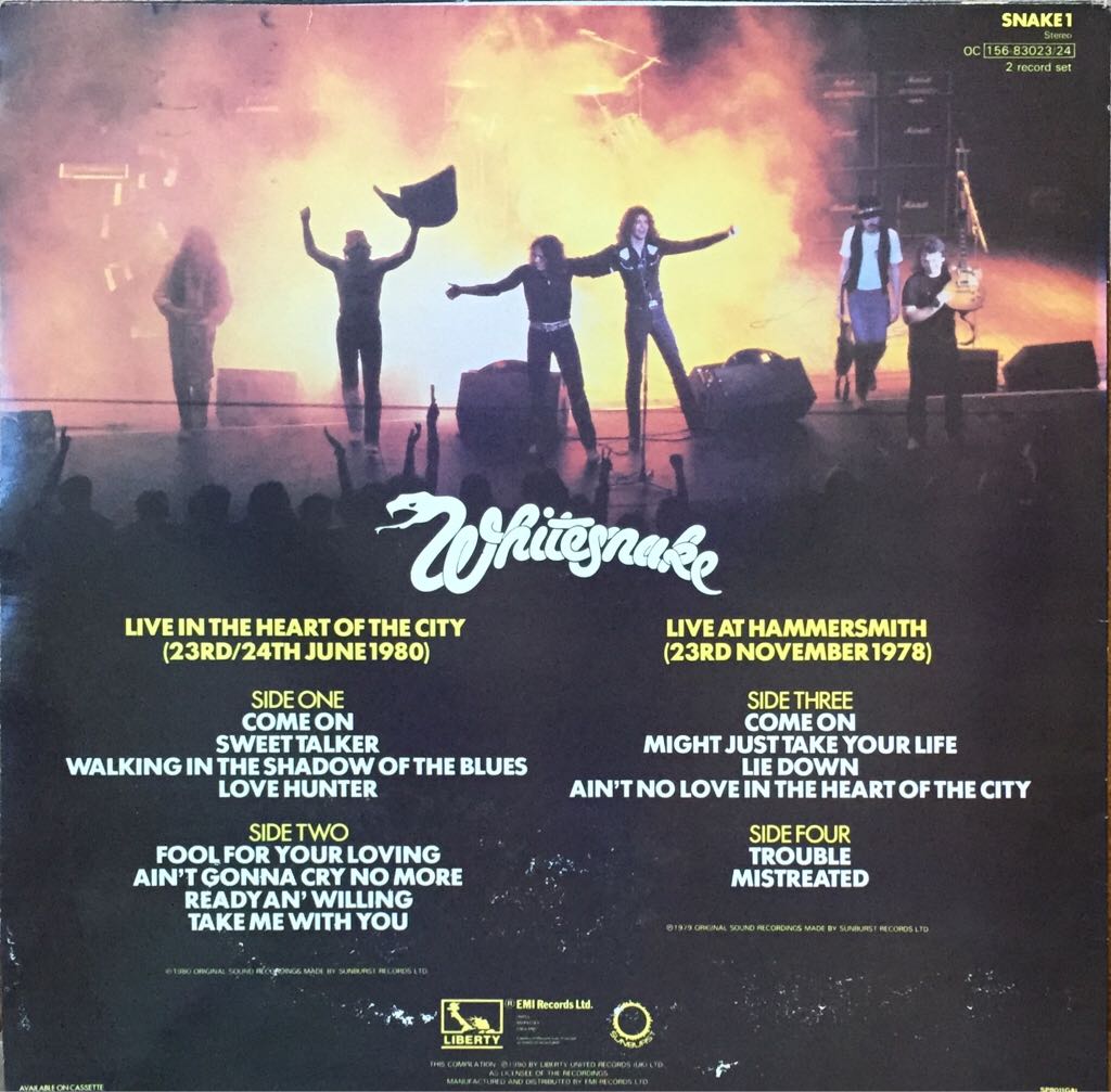 Live In The Heart Of The City - Whitesnake (12” - 40:31) music collectible - Main Image 2