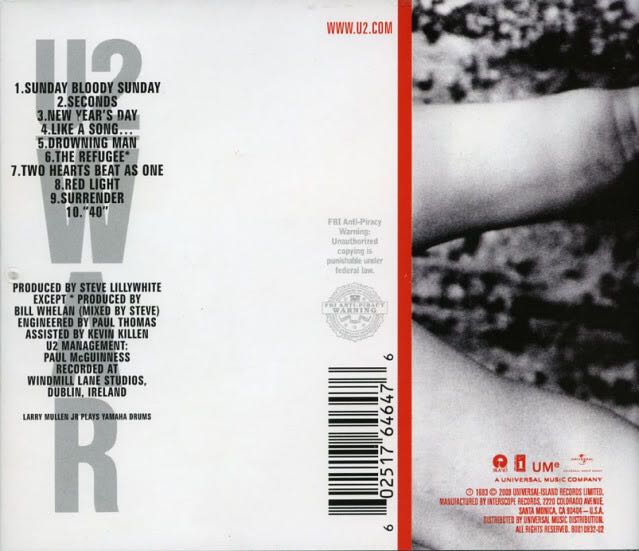 War - U2 (CD - 43) music collectible [Barcode 602517646476] - Main Image 2