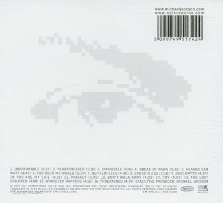 Invincible - Michael Jackson (CD - 77) music collectible [Barcode 5099749517424] - Main Image 2