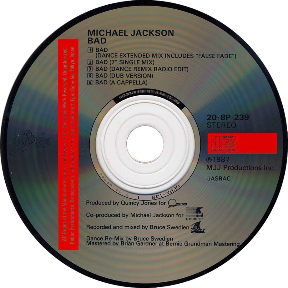 Bad - Michael Jackson (CD - 71) music collectible [Barcode 074644060027] - Main Image 4