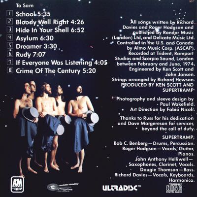 Crime Of The Century - Supertramp (CD) music collectible [Barcode 082839364720] - Main Image 2