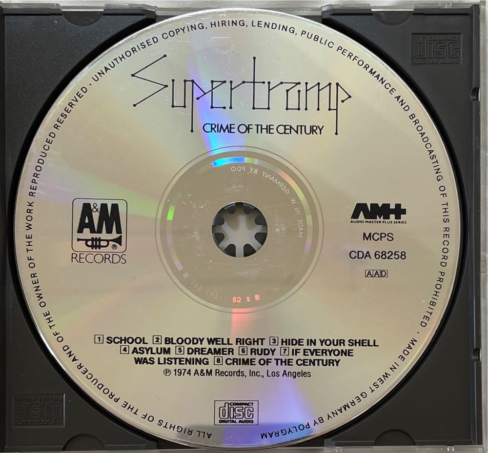 Crime Of The Century - Supertramp (CD) music collectible [Barcode 082839364720] - Main Image 4