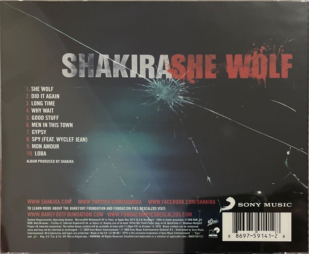 She Wolf - Shakira (CD) music collectible [Barcode 886975914128] - Main Image 2