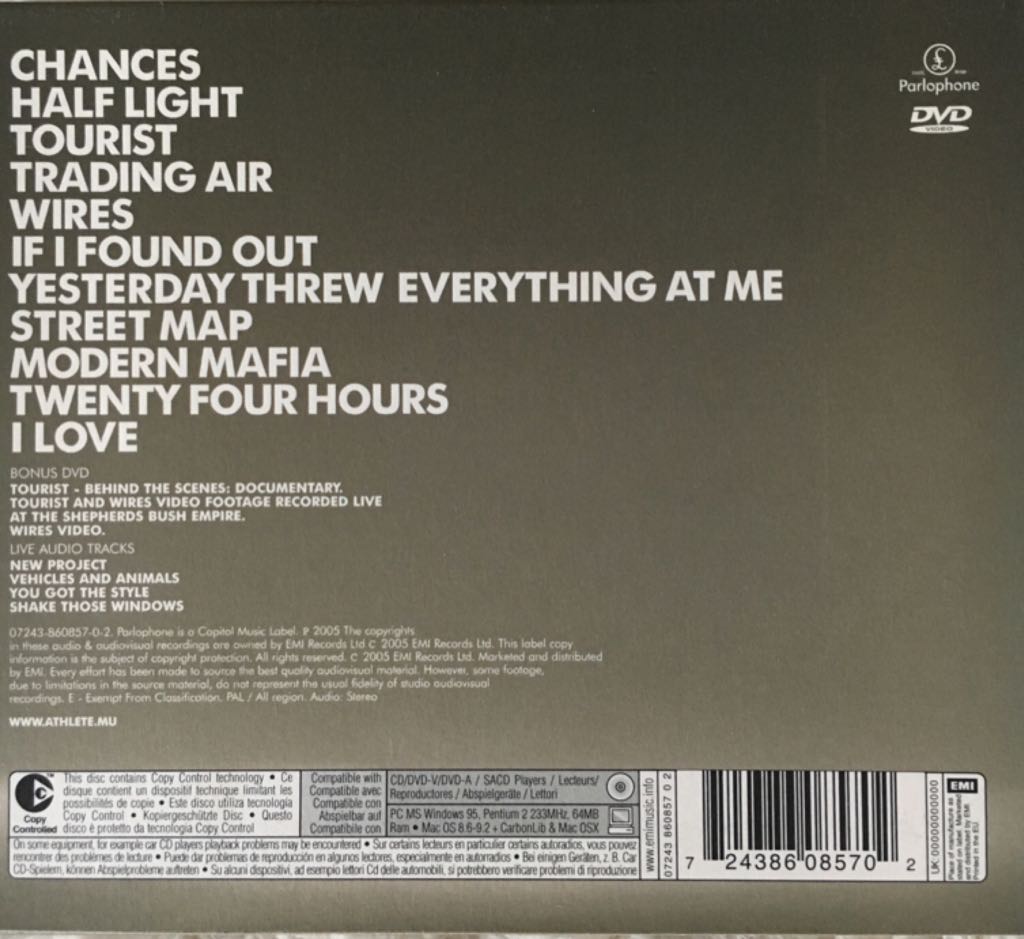 Tourist - Athlete music collectible [Barcode 724386085702] - Main Image 2