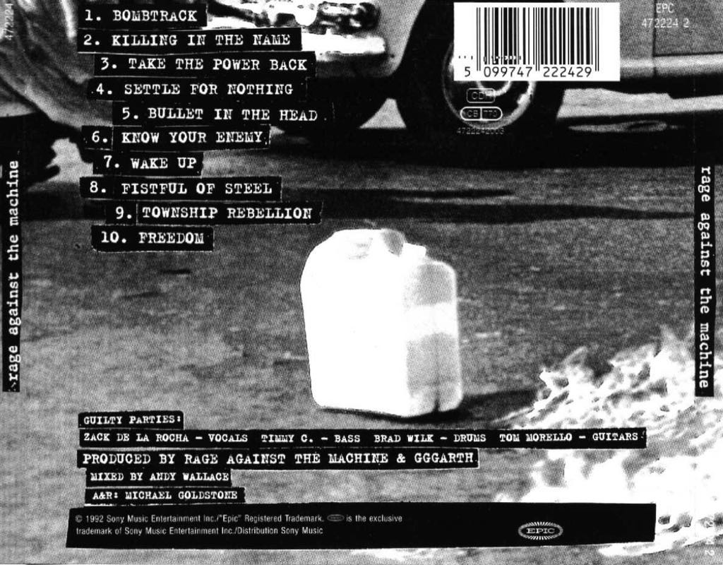 Rage Against The Machine - Rage Against The Machine (CD) music collectible [Barcode 888750377623] - Main Image 2
