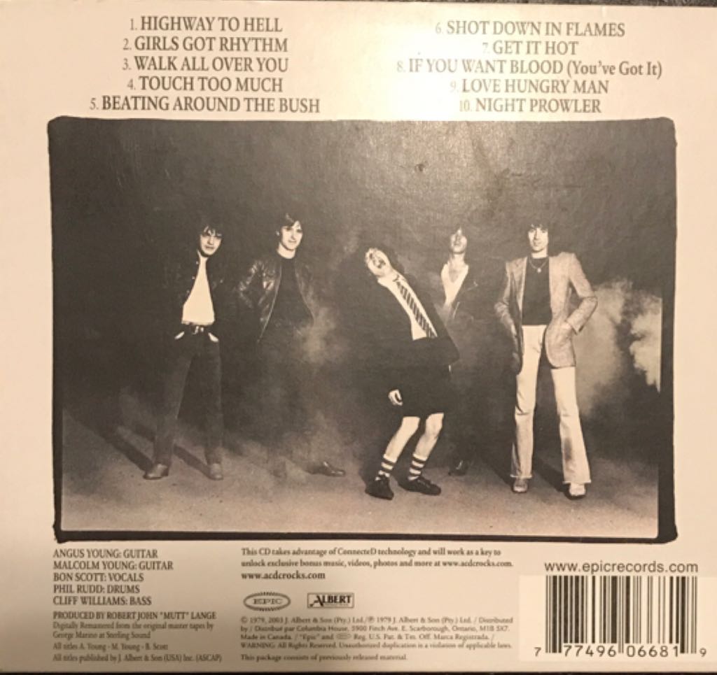 Highway To Hell - AC/DC (CD) music collectible [Barcode 777496066819] - Main Image 2