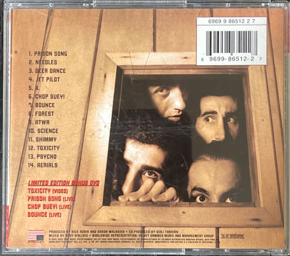Toxicity - System Of A Down (CD - 4401) music collectible [Barcode 696998651227] - Main Image 2