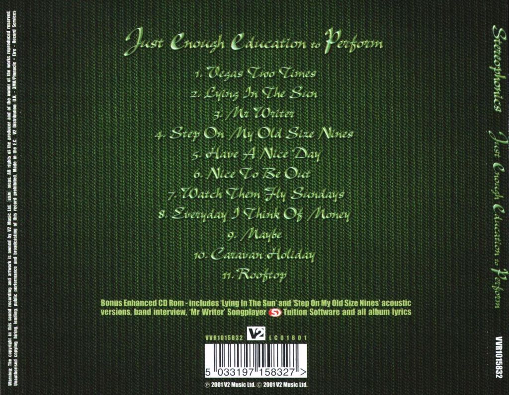 Just Enough Education To Perform - Stereophonics (CD) music collectible [Barcode 5033197158426] - Main Image 2