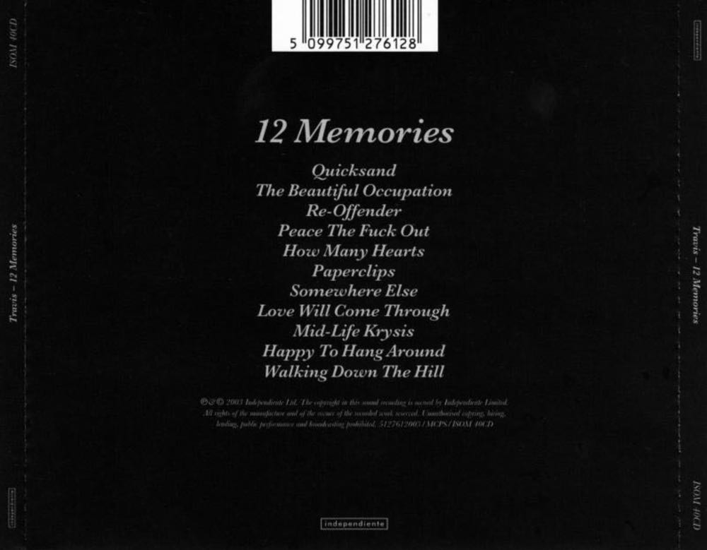12 Memories - Travis (CD) music collectible [Barcode 5099975047375] - Main Image 2
