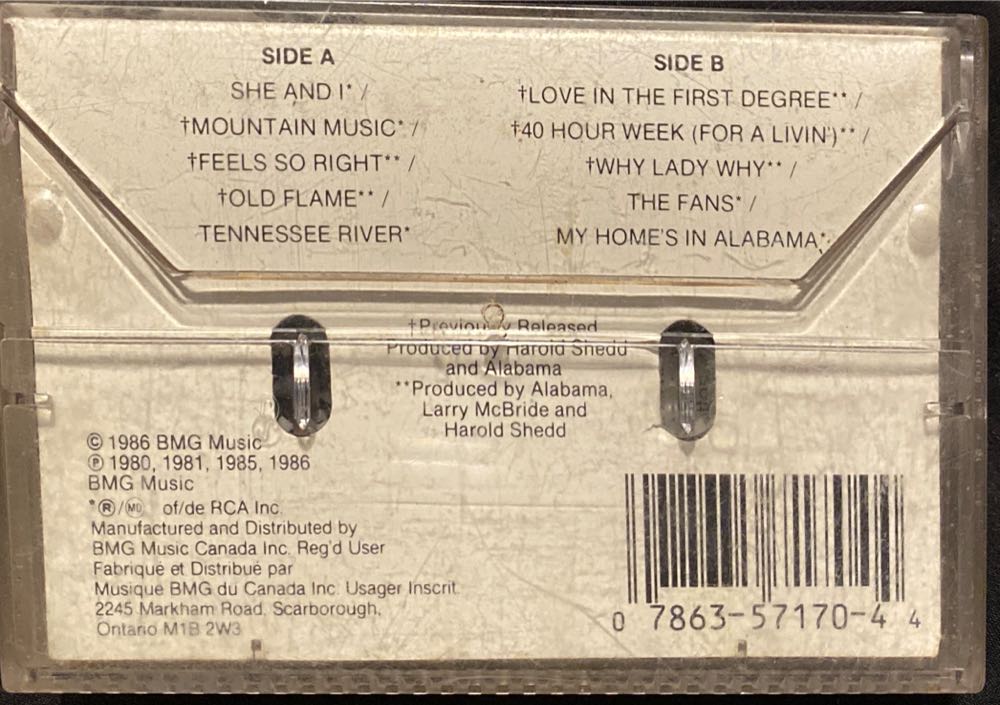 Greatest Hits - Alabama (Cassette) music collectible [Barcode 078635717044] - Main Image 2