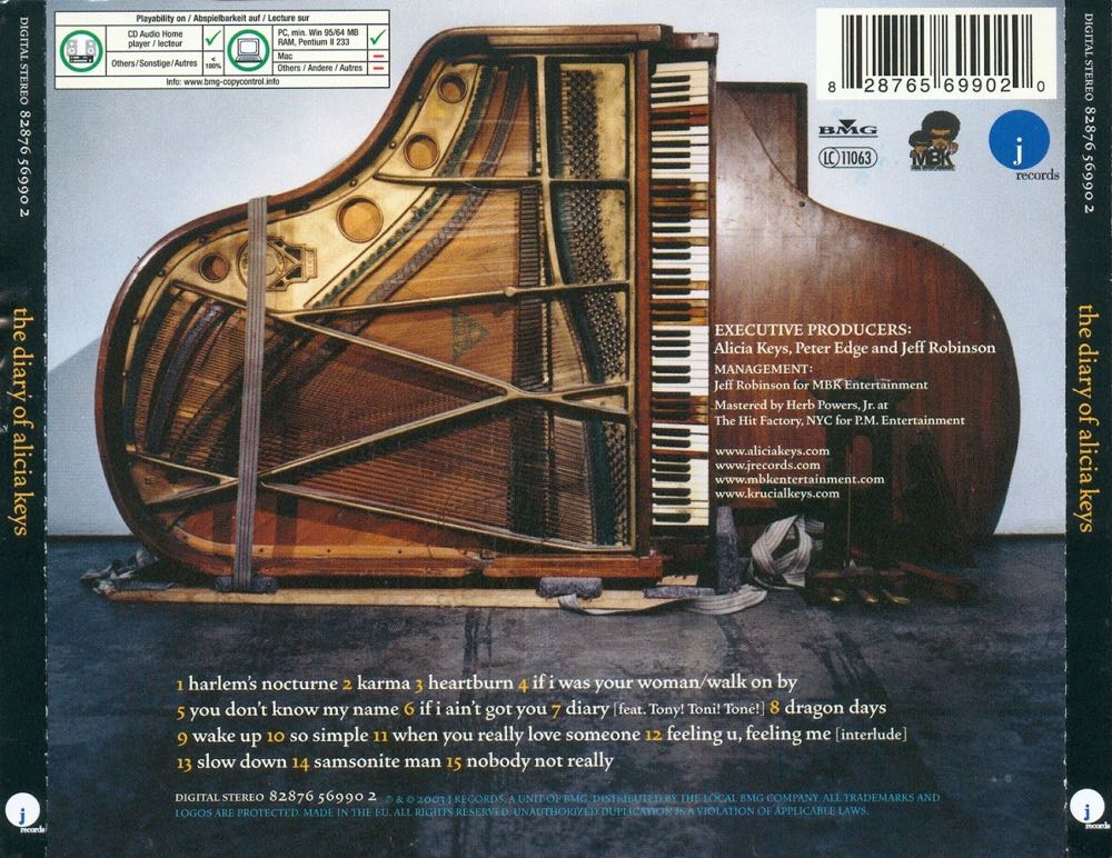 2003 - The Diary Of Alicia Keys - Alicia Keys (CD - 58) music collectible [Barcode 0828765800129] - Main Image 2