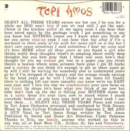 Silent All These Years - Tori Amos (7”) music collectible - Main Image 2