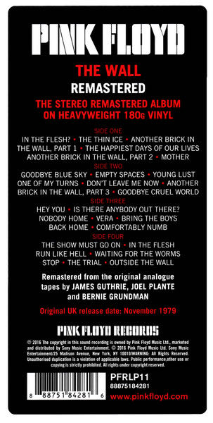 The Wall - Pink Floyd (12” - 81) music collectible [Barcode 888751842816] - Main Image 4