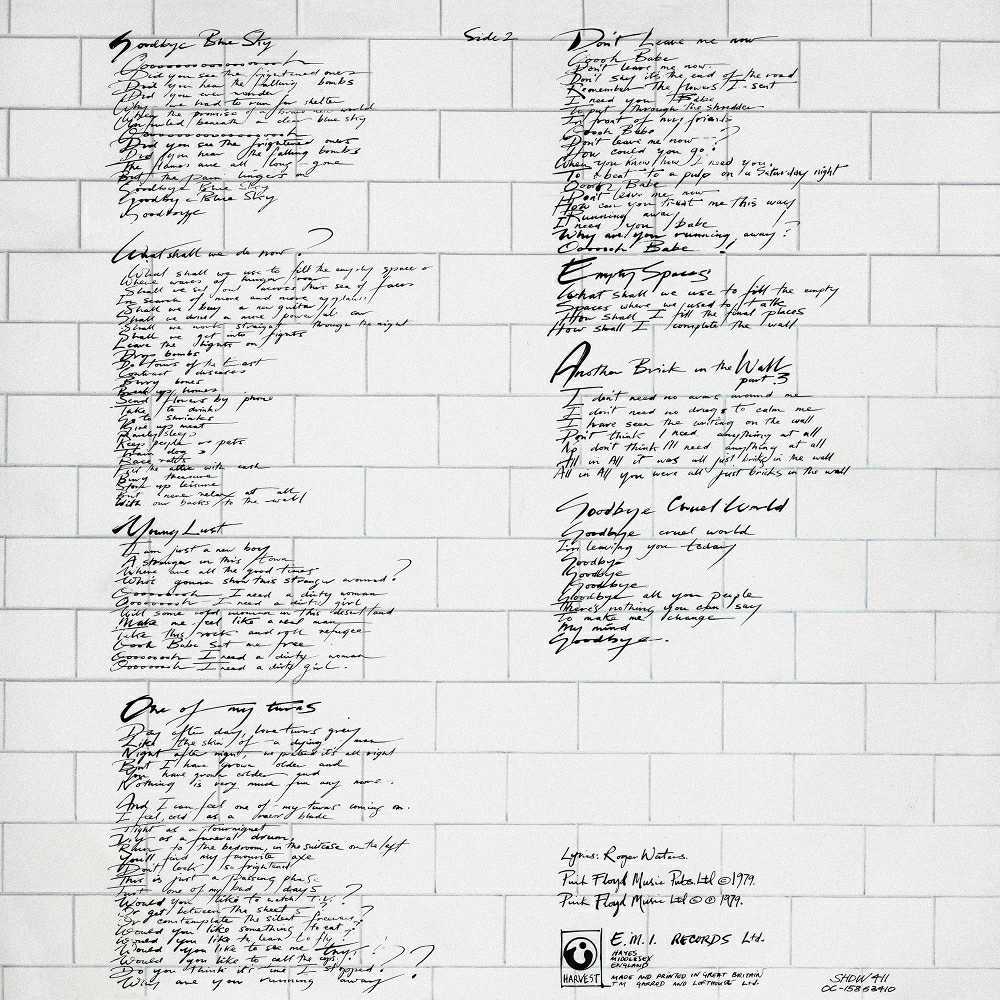 The Wall - Pink Floyd (12” - 81) music collectible - Main Image 3