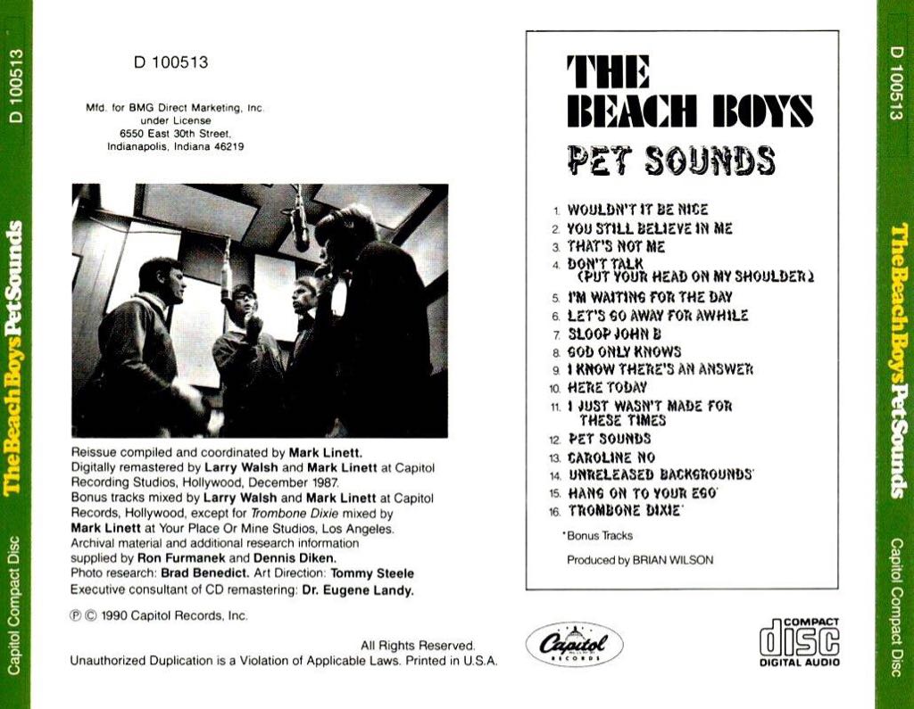 Pet Sounds - Beach Boys , The (DTS Music Disc) music collectible - Main Image 2