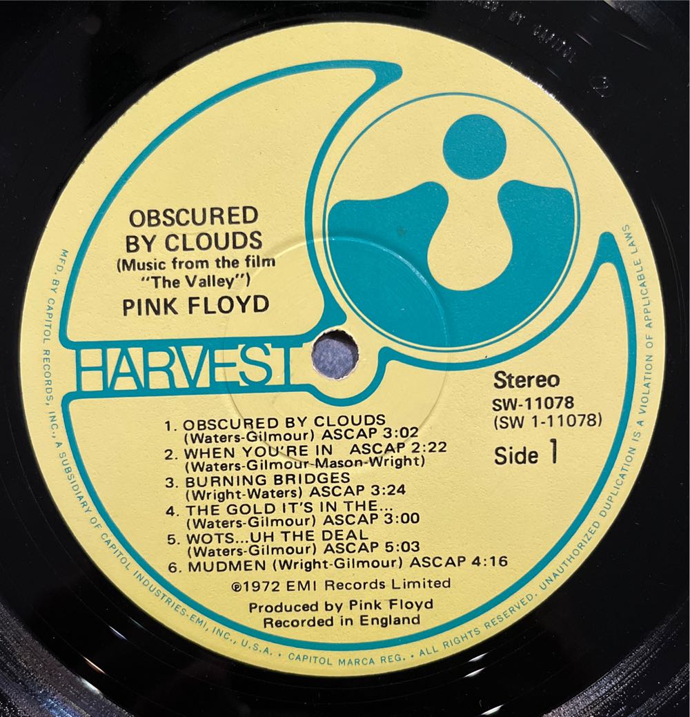 Obscured By Clouds - Pink Floyd (12” - 4030) music collectible - Main Image 3