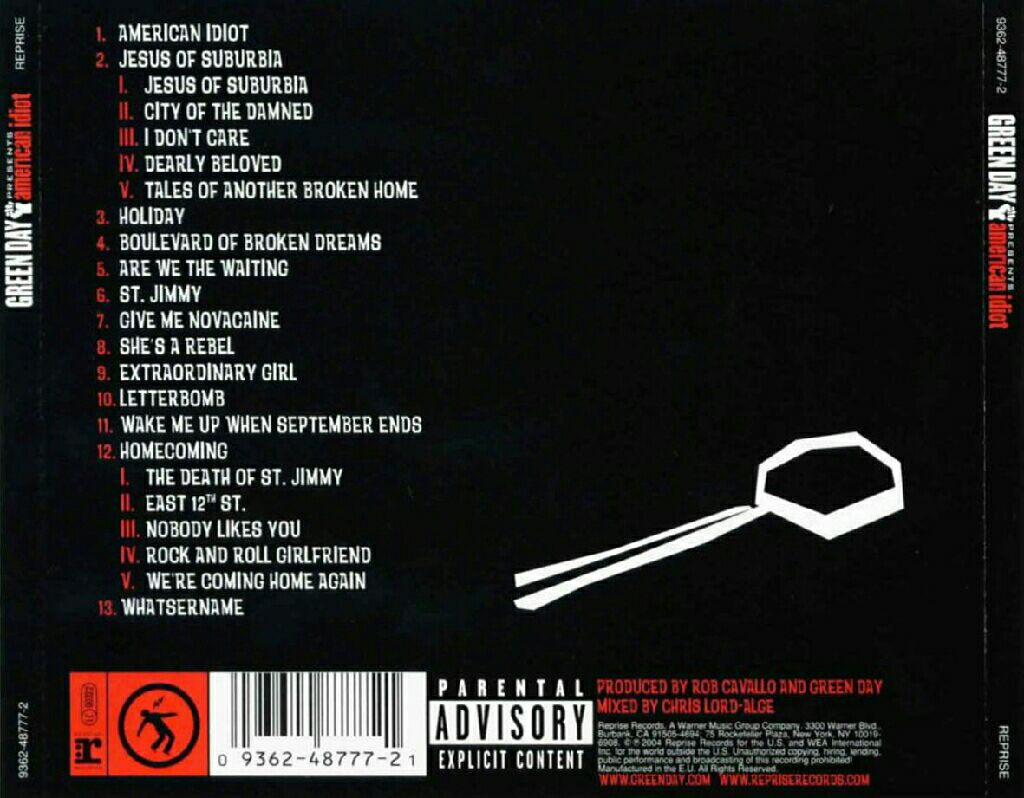 American Idiot - Green Day (CD - 57) music collectible [Barcode 0093624979890] - Main Image 2