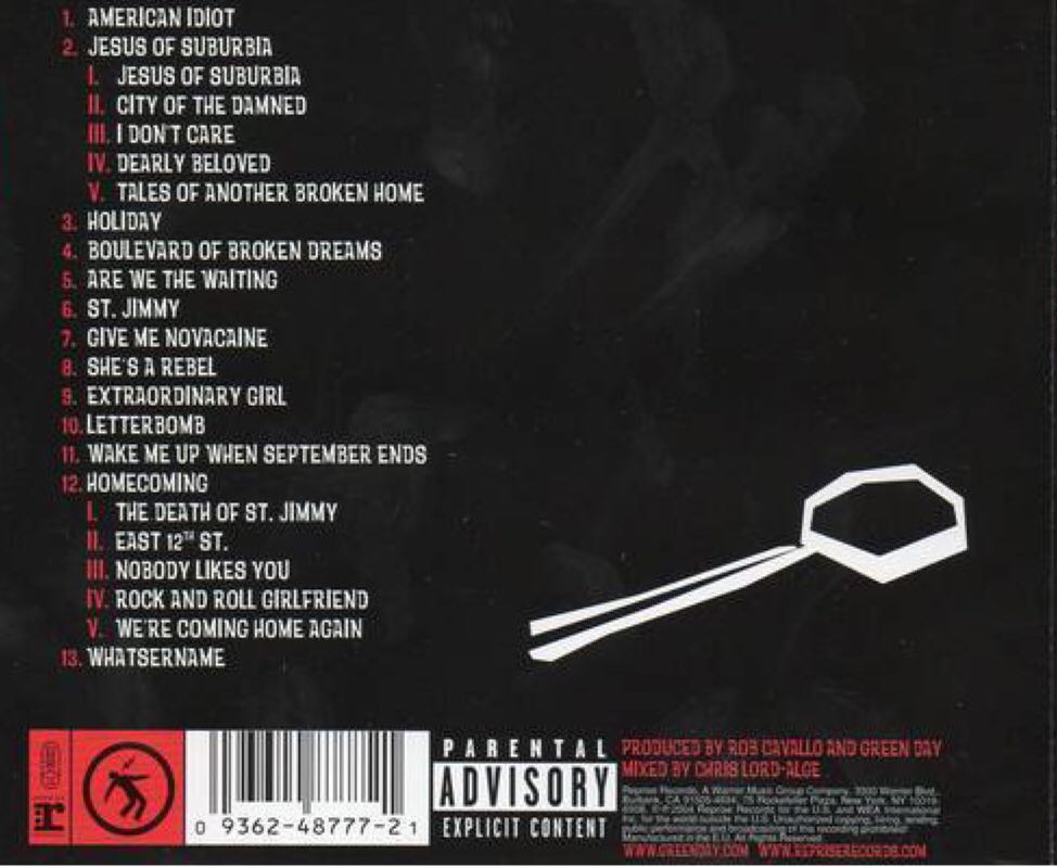 American Idiot - Green Day (12” - 57) music collectible [Barcode 093624979890] - Main Image 2