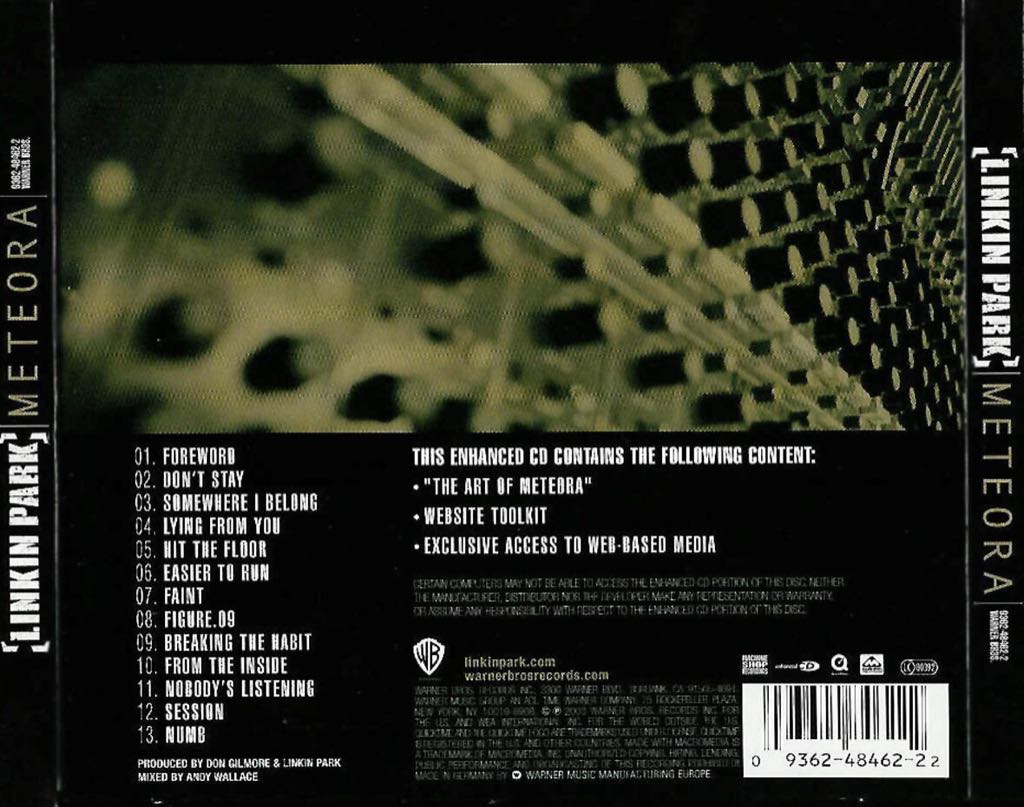 Meteora - Linkin Park (CD - 36:43) music collectible [Barcode 9787880187489] - Main Image 2