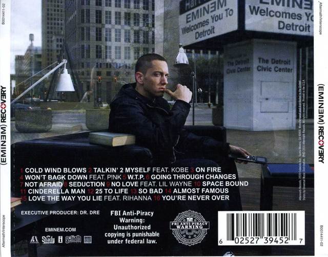 Recovery - Eminem (CD - 91) music collectible [Barcode 602527394510] - Main Image 2