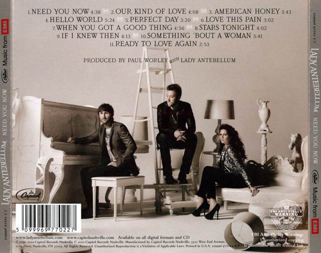 Need You Now - Lady Antebellum (CD - 45) music collectible [Barcode 5099963364125] - Main Image 2