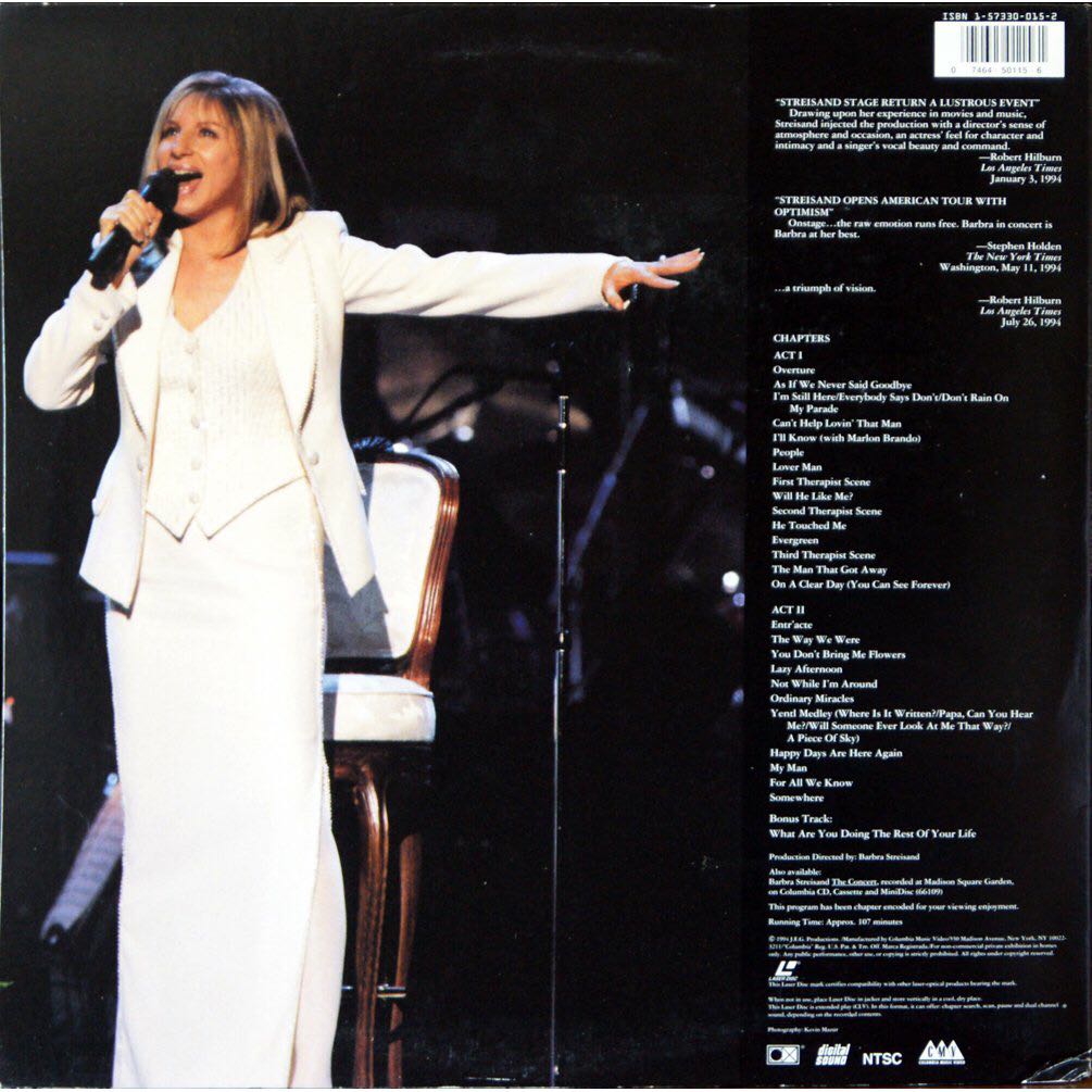 Barbra: The Concert (MP3) - Streisand, Barbra (CD) music collectible [Barcode 9399747759922] - Main Image 2