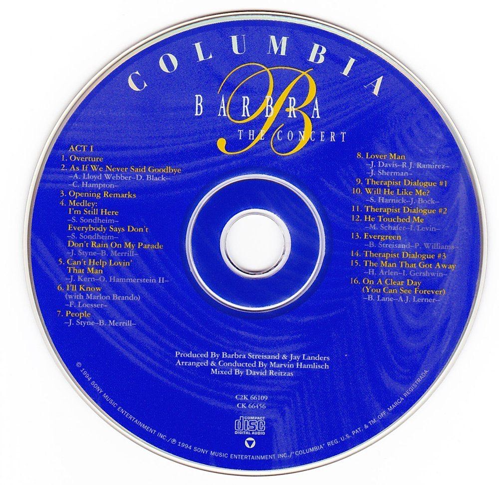 Barbra: The Concert (MP3) - Streisand, Barbra (CD) music collectible [Barcode 9399747759922] - Main Image 4
