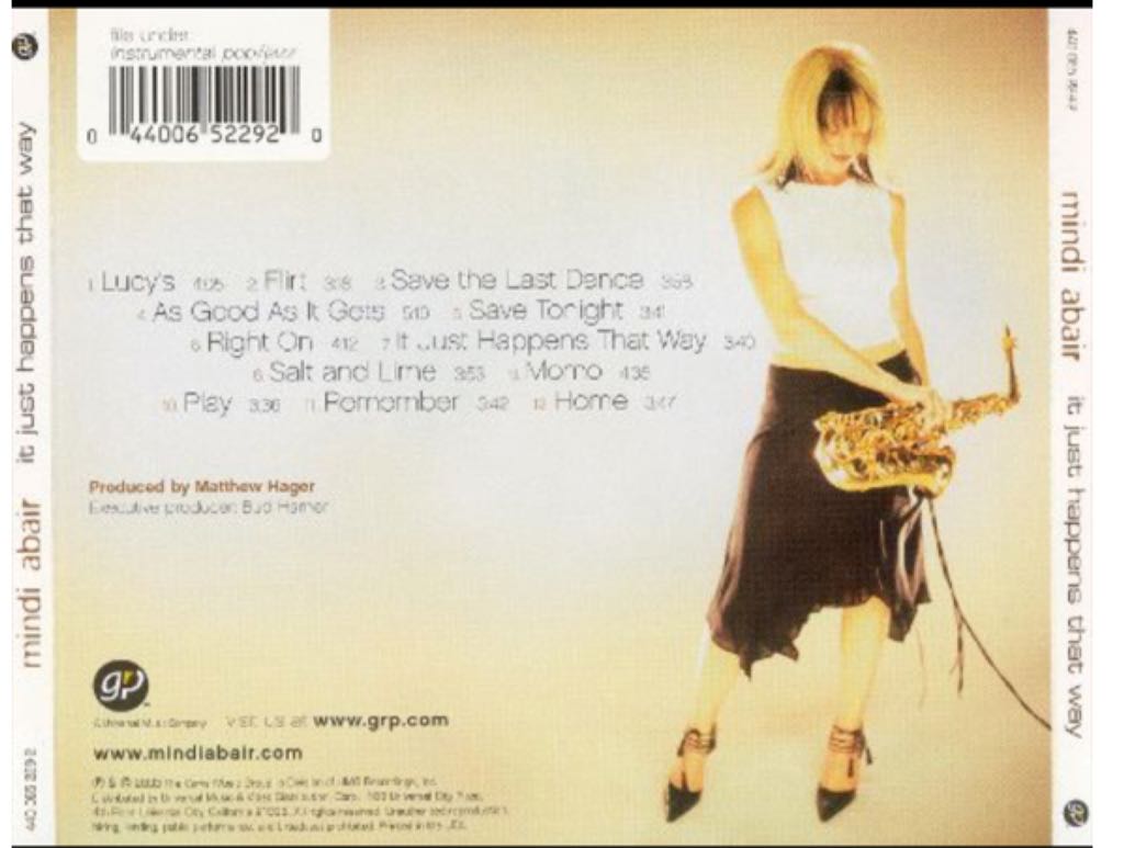 It Just Happens That Way - Abair, Mindi (CD-R) music collectible [Barcode 044006522920] - Main Image 2