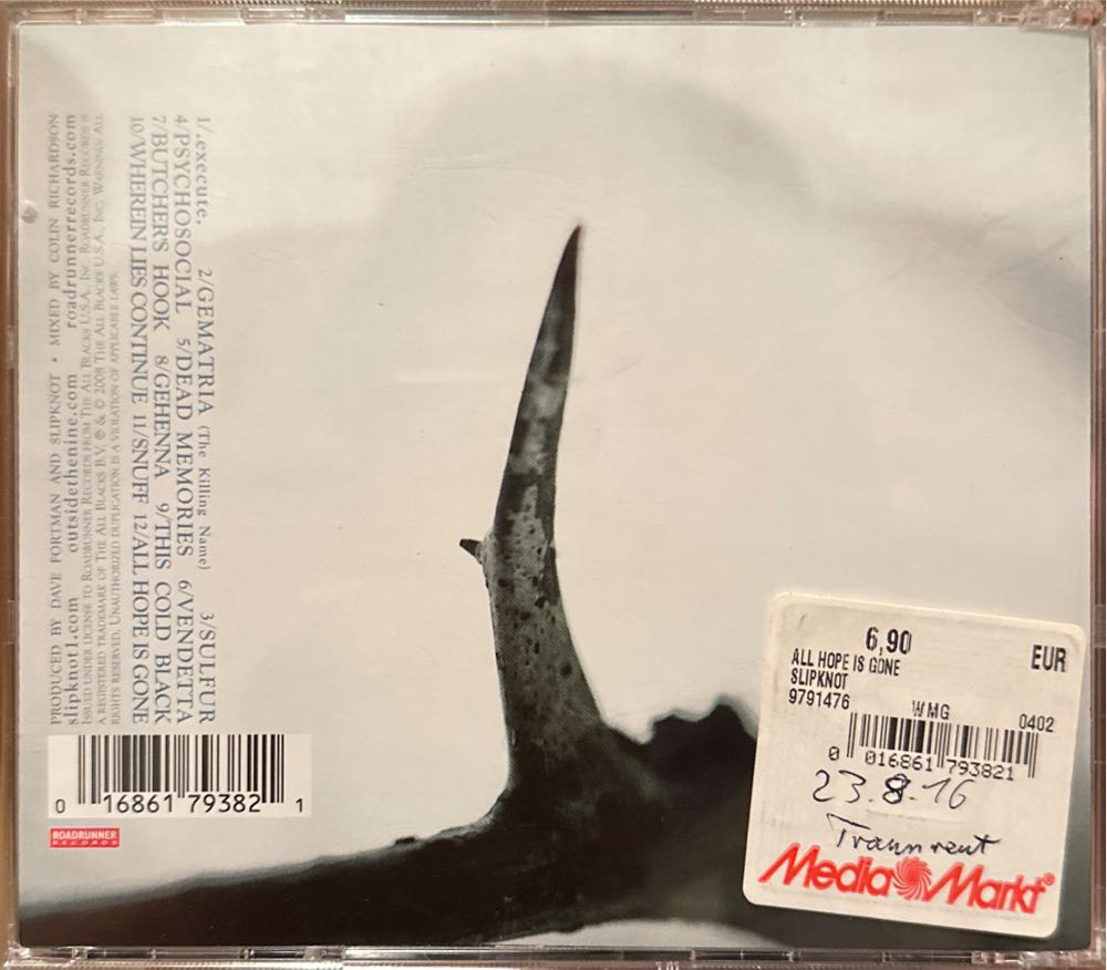 All Hope Is Gone - Slipknot (CD - 57) music collectible [Barcode 016861793821] - Main Image 4
