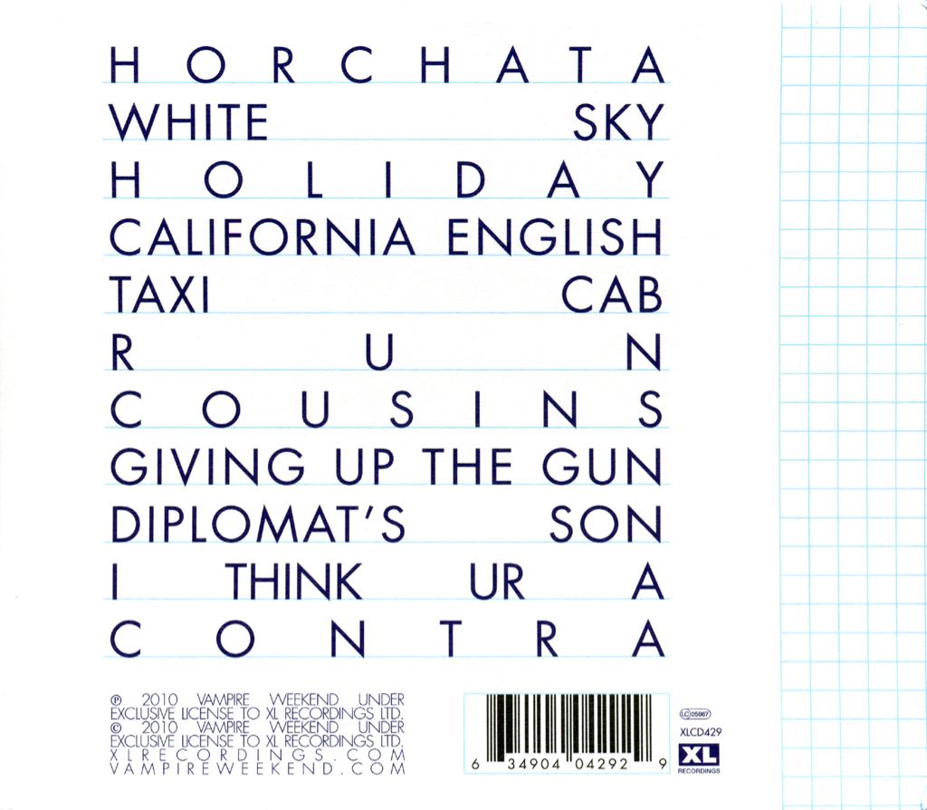 Contra - Vampire Weekend (CD - 36:40) music collectible - Main Image 2