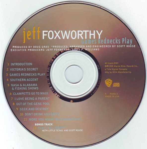 Games Rednecks Play - Jeff Foxworthy (CD - 131) music collectible [Barcode 093624585626] - Main Image 3