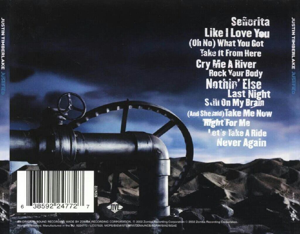 Justified - Justin Timberlake (CD - 6315) music collectible [Barcode 012414182326] - Main Image 2