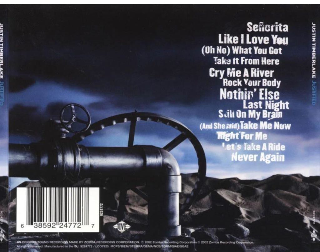 Justified - Timberlake, Justin (CD - 73) music collectible [Barcode 012414425027] - Main Image 2